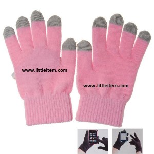 Pink Touch Screen Gloves